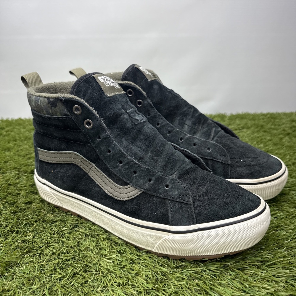 VANS SK8-Hi MTE High Top Black Camo Men's Size 9.5 Sneakers Shoes No Laces